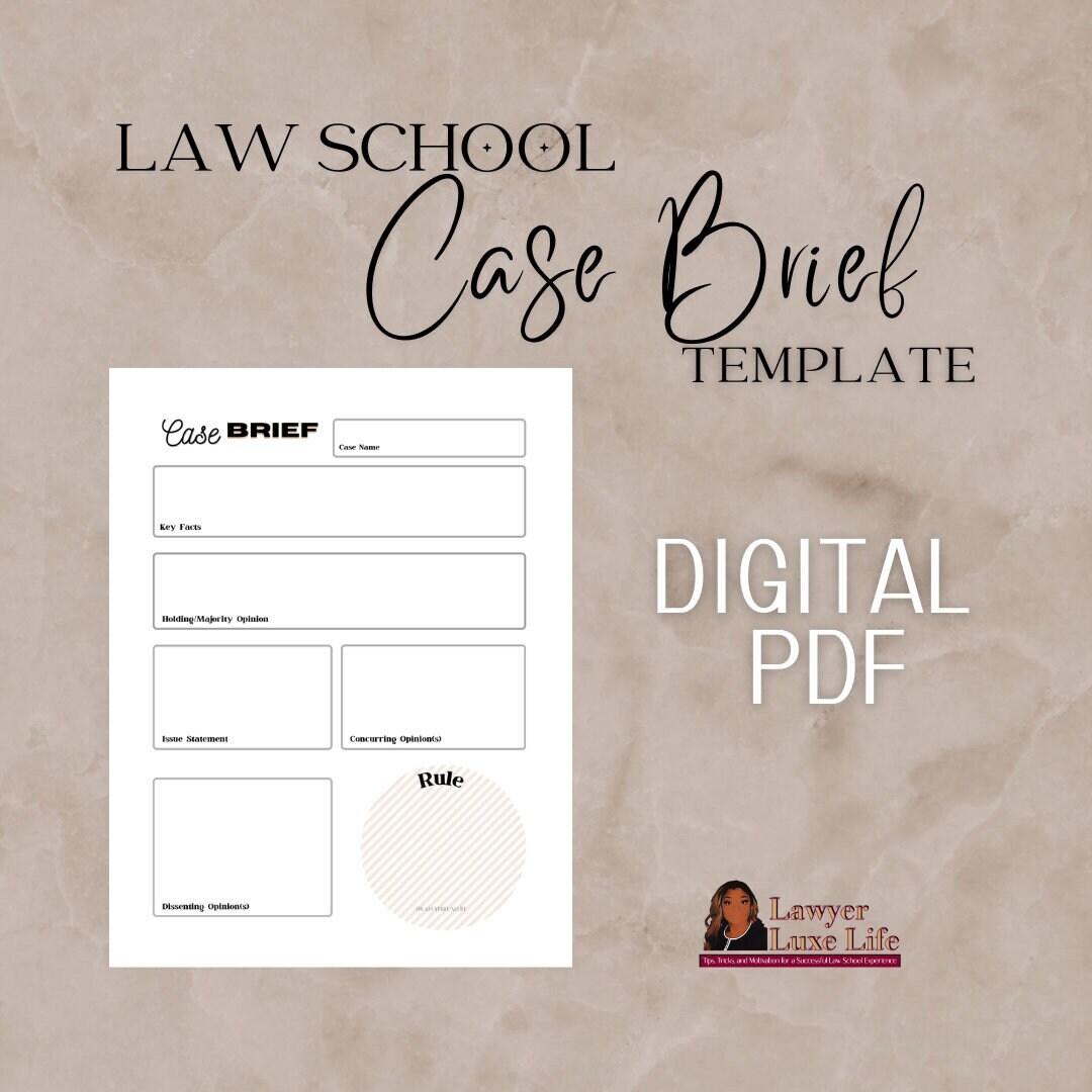 Law School Case Brief Form Printable Editable Instant Downloads PDF And 