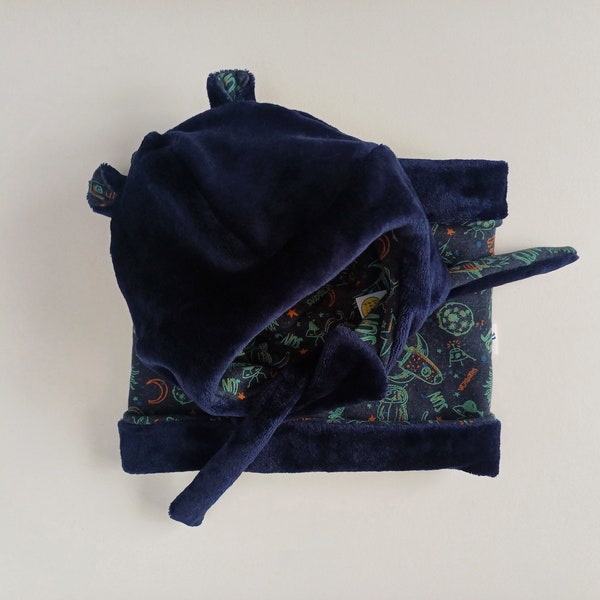 Bonnet réversible et grand tour de cou snood enfants thèmes animaux et cie plusieurs imprimés