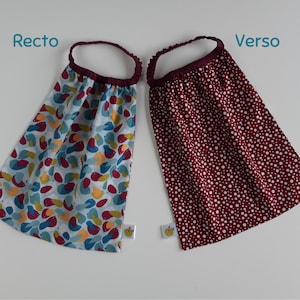 Handmade elasticated and reversible canteen napkin with several prints