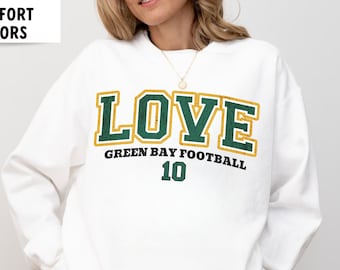 Comfort Colors Jordan Love Sweatshirt, Jordon Love Shirt, Green Bay Football Sweatshirt, Vintage Style Green Bay Sweatshirt, Packer Football