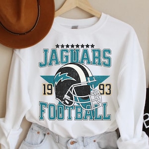 Jacksonville Fußball Sweatshirt, Jaguars Rundhalsausschnitt, Vintage-Stil Jacksonville Sweatshirt, Jacksonville Fußball, Jaguars Sweatshirt