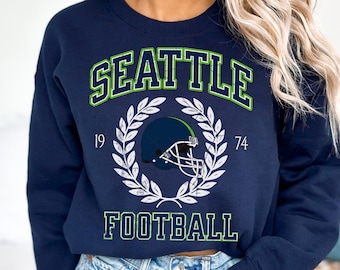 Seattle Football Sweatshirt, Seahawks Sweatshirt, Vintage Seattle Football Crewneck, Seattle T-Shirt, Retro Seattle Football, Gift For