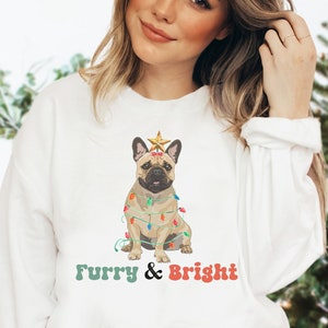 French Bulldog Christmas Unisex Sweatshirt, French Bulldog Sweatshirt,Frenchie Lover Shirt, Frenchie Dog Sweatshirt, Christmas Sweatshirt