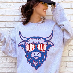 Buffalo voetbalsweater, Buffalo ronde hals, vintage stijl Buffalo sweatshirt, Buffalo voetbalsweater, Josh Allen, Buffalo Bill