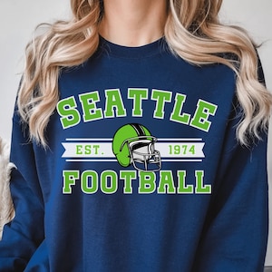 Seattle Football Crewneck, Seahawks Sweatshirt, Vintage Seattle Football Crewneck Sweatshirt, Seattle T-Shirt, Retro Seattle Football