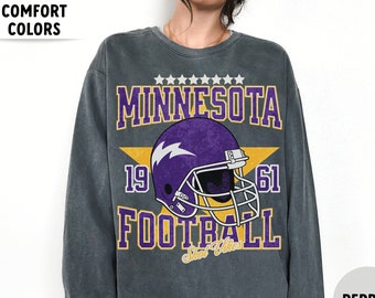 Comfort Colors Minnesota Football Sweatshirt, The Vikes Sweatshirt, Vintage Minnesota Crewneck, Viking Sweatshirt, Minnesota Fan