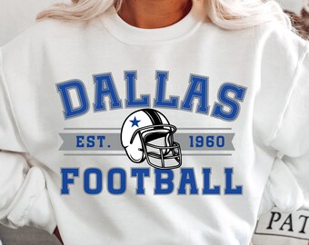 Dallas Football Sweatshirt, Cowboys Sweatshirt, Dallas Football Shirt, Vintage Dallas Football Sweatshirt, Dallas Fan Gift, Dallas Crewneck