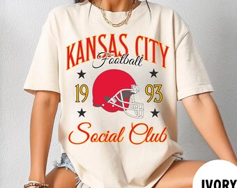 Comfort Colors Kansas City Football Shirt, Vintage Kansas City Football Tee, Kansas City Shirt, Chief Hoodie, Chief shirt, Chief Sweatshirt