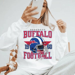 Buffalo voetbal sweatshirt, Buffalo crewneck, vintage stijl Buffalo sweatshirt, Buffalo voetbal trui, Josh Allen, Buffalo Bill