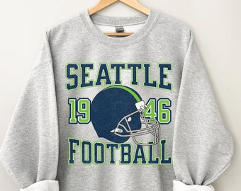 Seattle Football Crewneck, Seahawks Sweatshirt, Vintage Seattle Football Crewneck Sweatshirt, Seattle T-Shirt, Retro Seattle Football
