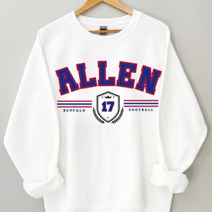 Felpa Josh Allen, Felpa Buffalo Football, Felpa Buffalo in stile vintage, Maglietta Josh Allen, Girocollo Josh Allen, Girocollo Buffalo