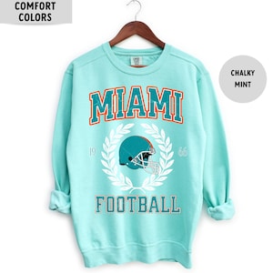 Comfort Colors Miami Football Sweatshirt, Vintage Miami Football Crewneck, Retro Miami Shirt, Miami Florida Football Gift,Dolphin Sweatshirt