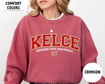 Comfort Colors Travis Kelce Sweatshirt, Travis Kelce Football Sweatshirt, Kansas City Football Sweatshirt, Kelce Shirt, Travis Kelce Shirt