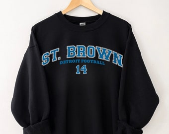 Amon-Ra St. Brown Sweatshirt, St. Brown Shirt, Detroit Football Sweatshirt, Lions Sweatshirt,Vintage Detroit Football Sweater,Detroit Hoodie