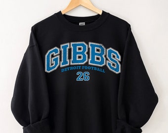 Jahmyr Gibbs Sweatshirt, Jahmyr Gibbs Shirt, Detroit Football Sweatshirt, Lions Sweatshirt, Vintage Detroit Football Sweater, Detroit Hoodie