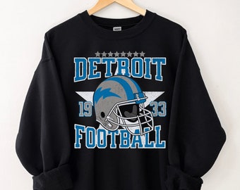 Detroit Football Sweatshirt, Lion Football Crewneck, Retro Detroit Football Shirt, Lion Football Gift, Detroit Sweatshirt, Detroit Lion