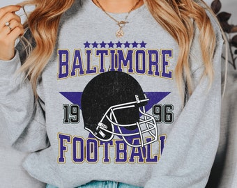 Baltimore Football Sweatshirt, Vintage Raven Football Crewneck, Retro Baltimore Football Shirt, Lamar Jackson Sweatshirt, Lamar Jackson