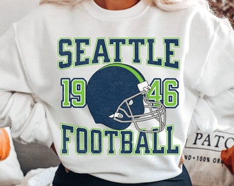 Seattle Football Crewneck, Seahawks Sweatshirt, Vintage Seattle Football Crewneck Sweatshirt, Seattle T-Shirt, Retro Seattle Football