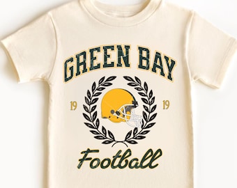 Camiseta de fútbol de Green Bay para niños pequeños, ropa de fútbol para el día del juego para niños, Green Bay retro, fútbol de Green Bay vintage, camiseta de Green Bay para niños pequeños