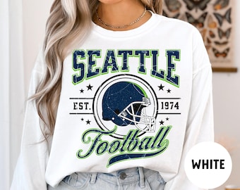 Comfort Colors Seattle Football Sweatshirt, Seahawks Sweatshirt, Vintage Seattle Football Crewneck, Seattle T-Shirt, Retro Seattle Football
