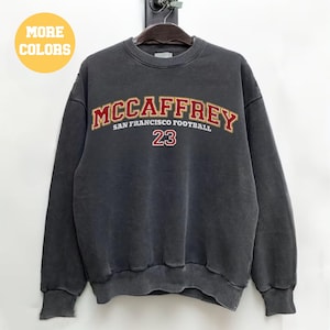 Comfort Colors Christian McCaffrey San Francisco Football Sweatshirt, Vintage San Francisco Football Crewneck Sweatshirt, San Francisco