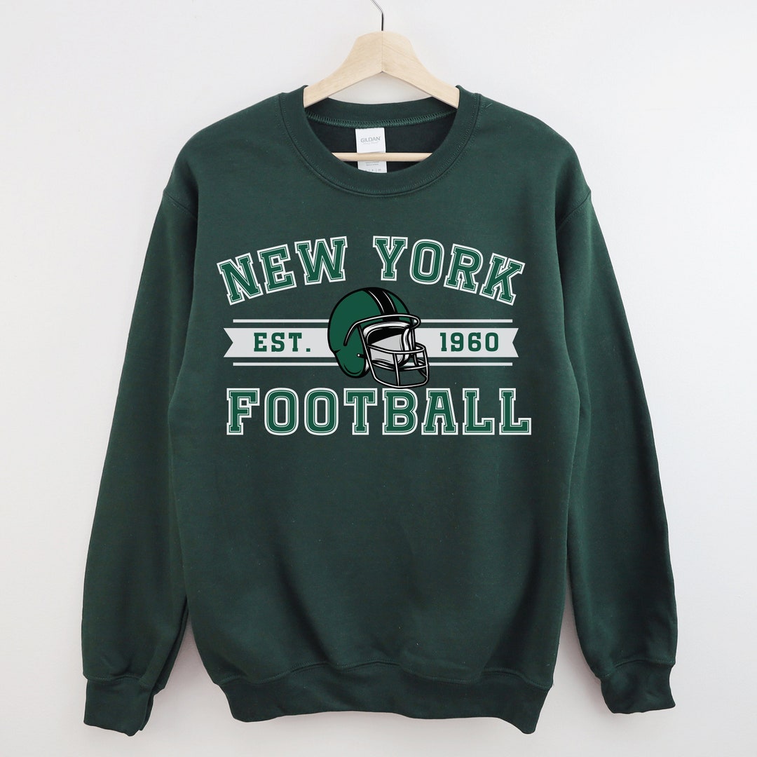Jets Sweatshirt New York Football Crewneck Vintage Style Etsy