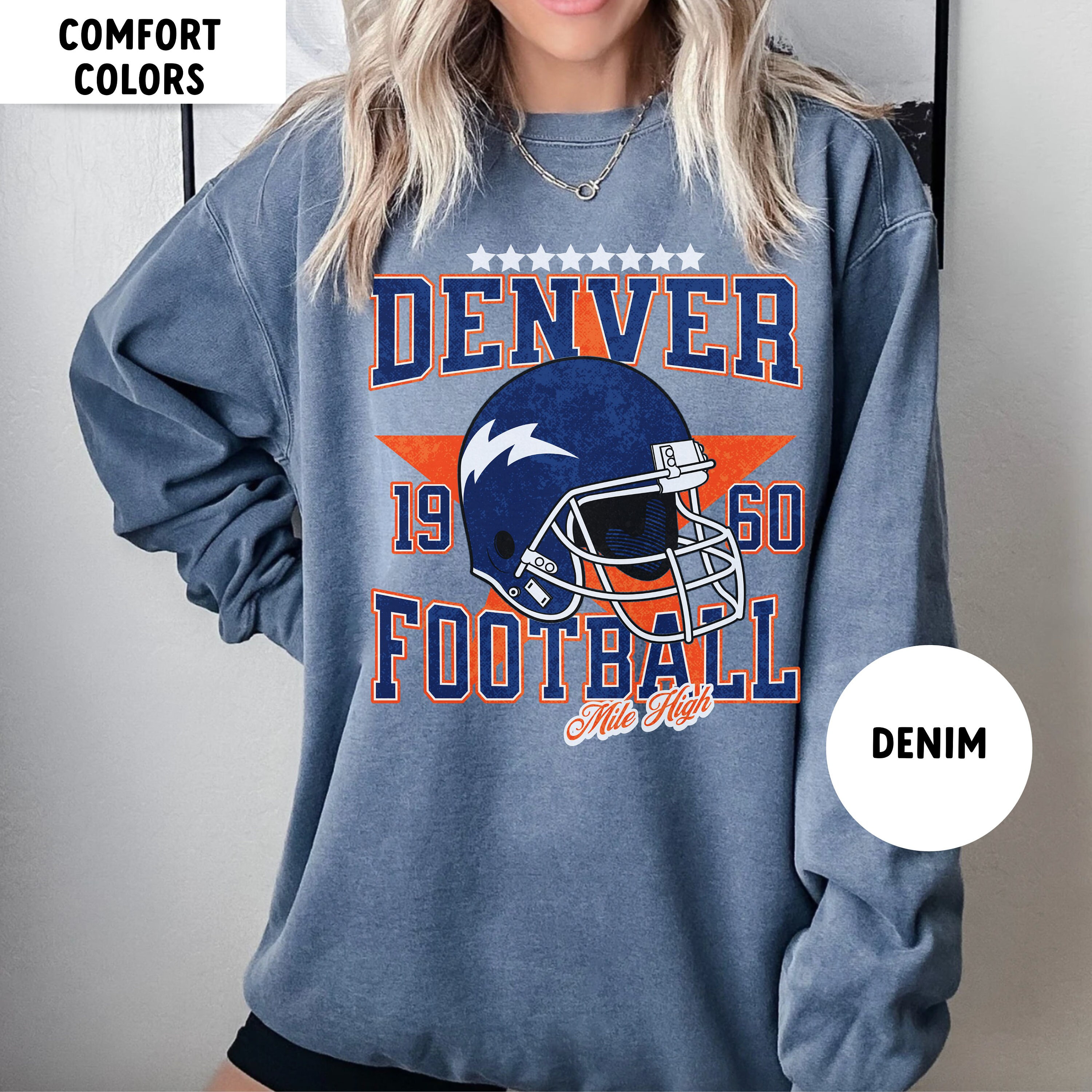 Denver Broncos Sweatshirt - Etsy