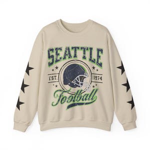 Seattle Football Crewneck, Seahawks Sweatshirt, Vintage Seattle Football Crewneck Sweatshirt, Seattle T-Shirt, Retro Seattle Football image 10