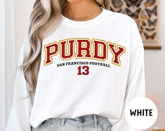 Comfort Colors Sudadera Brock Purdy, Sudadera de fútbol de San Francisco, Camisa de San Francisco, Camisa Kittle, Camisa Purdy, Camisa Niners