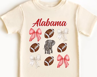Alabama Baby Top, Alabama Bow Shirt, Coquette Alabama, Baby Game Day, Youth Game Day, Football Kids Shirt, Toddler Alabama Shirt, Kids