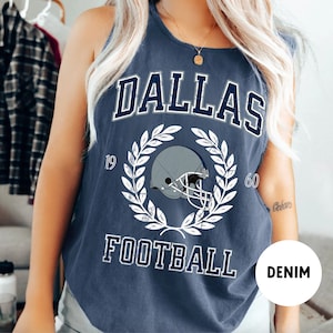 Dallas Football Tank Top, Cowboys Shirt, Dallas Shirt, Vintage Dallas Shirt, Dak Prescott Shirt,  Dallas Football Shirt, Dallas Fan Gift