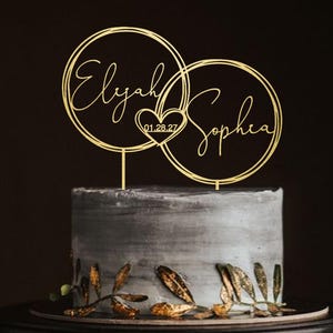 Wedding Cake topper/Personalized cake topper/Rustic cake topper/Custom Heart cake topper/Initial Cake toppers/Boho cake topper/Cake Topper