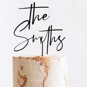 Personalized Wedding Cake Topper / Script Cake Toppers for Wedding / Rustic Wedding Cake Topper / Mr and Mrs Cake Topper / Birthday -MIM