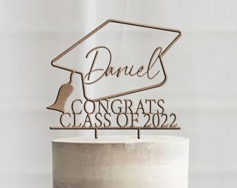 Personalized Wood Graduation Cake Topper / 2024 Graduation Decorations / Graduation Gift / Graduation Party / Cake Topper For Graduation