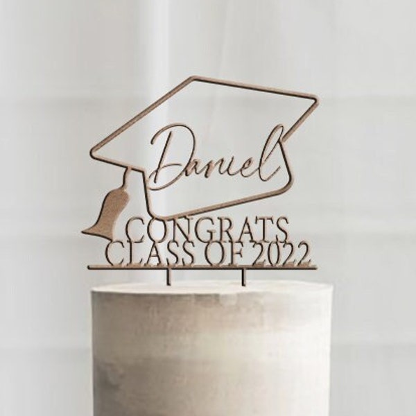 Personalized Wood Graduation Cake Topper / 2024 Graduation Decorations / Graduation Gift / Graduation Party / Cake Topper For Graduation