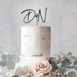 Rustic Wedding Cake Topper / Script Cake Toppers for Wedding / Personalized Wedding Cake Topper / Mr and Mrs Cake Topper /Bridal Shower MIM image 3
