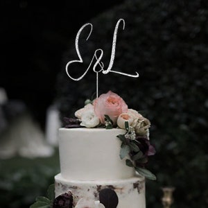 Topper de gâteau de mariage personnalisé / Topper de gâteau de mariage rustique / Toppers de gâteau de mariage / Toppers de gâteau de mariage / Garniture de gâteau de M. et Mme / Douche nuptiale MIM Silver