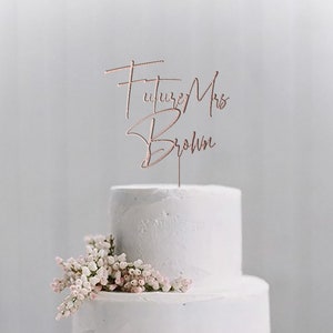 Rustic Wedding Cake Topper / Script Cake Toppers for Wedding / Personalized Wedding Cake Topper / Mr and Mrs Cake Topper /Bridal Shower MIM image 5