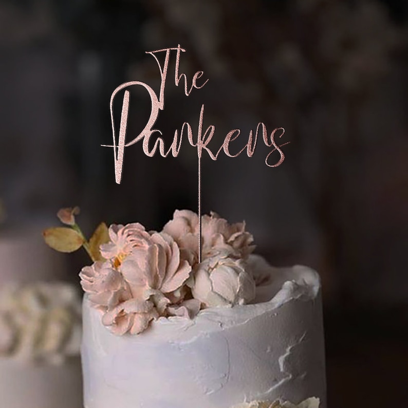 Topper de gâteau de mariage personnalisé / Topper de gâteau de mariage rustique / Toppers de gâteau de mariage / Toppers de gâteau de mariage / Garniture de gâteau de M. et Mme / Douche nuptiale MIM Rose Gold