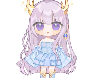 Cute Chibi Anime Art Commission for Twitch /  Youtube / Discord / streamers! Fan art/ OC