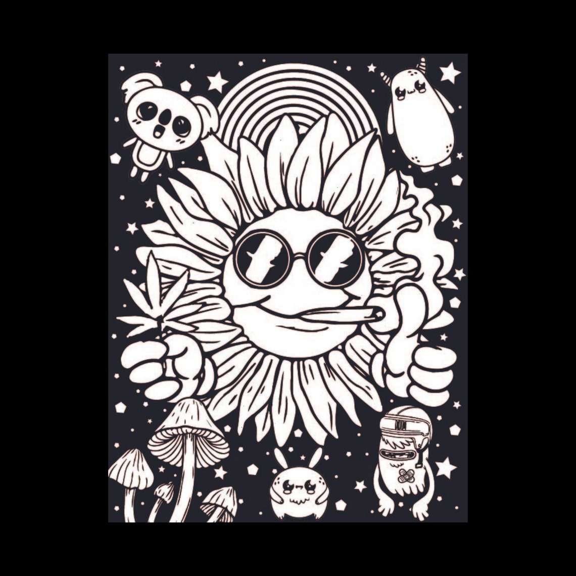 5 Trippy Coloring Pages - Etsy