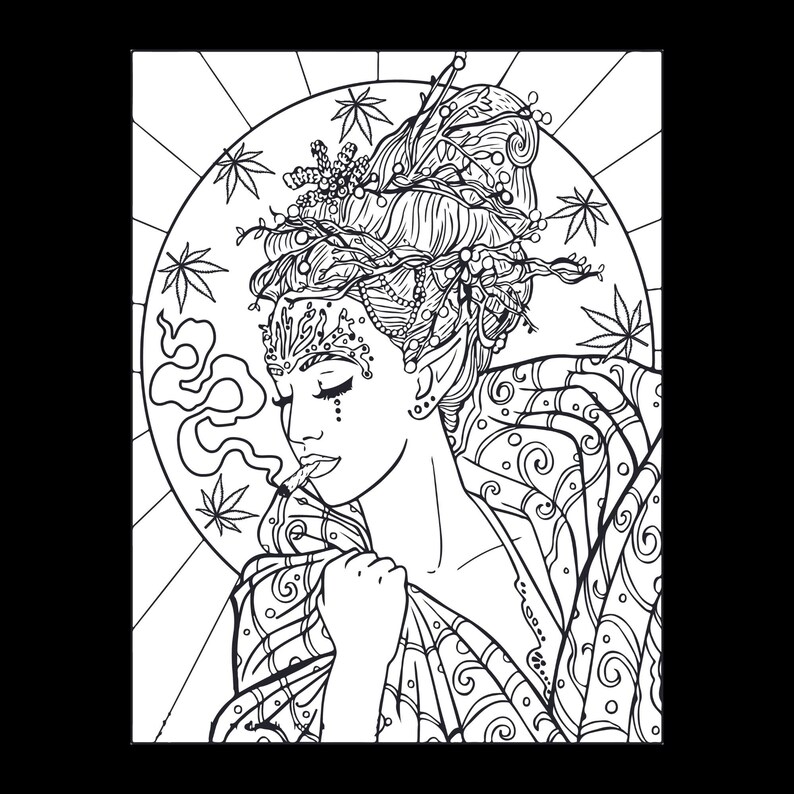 5 Stoner Chick Coloring Pages for Adults - Etsy