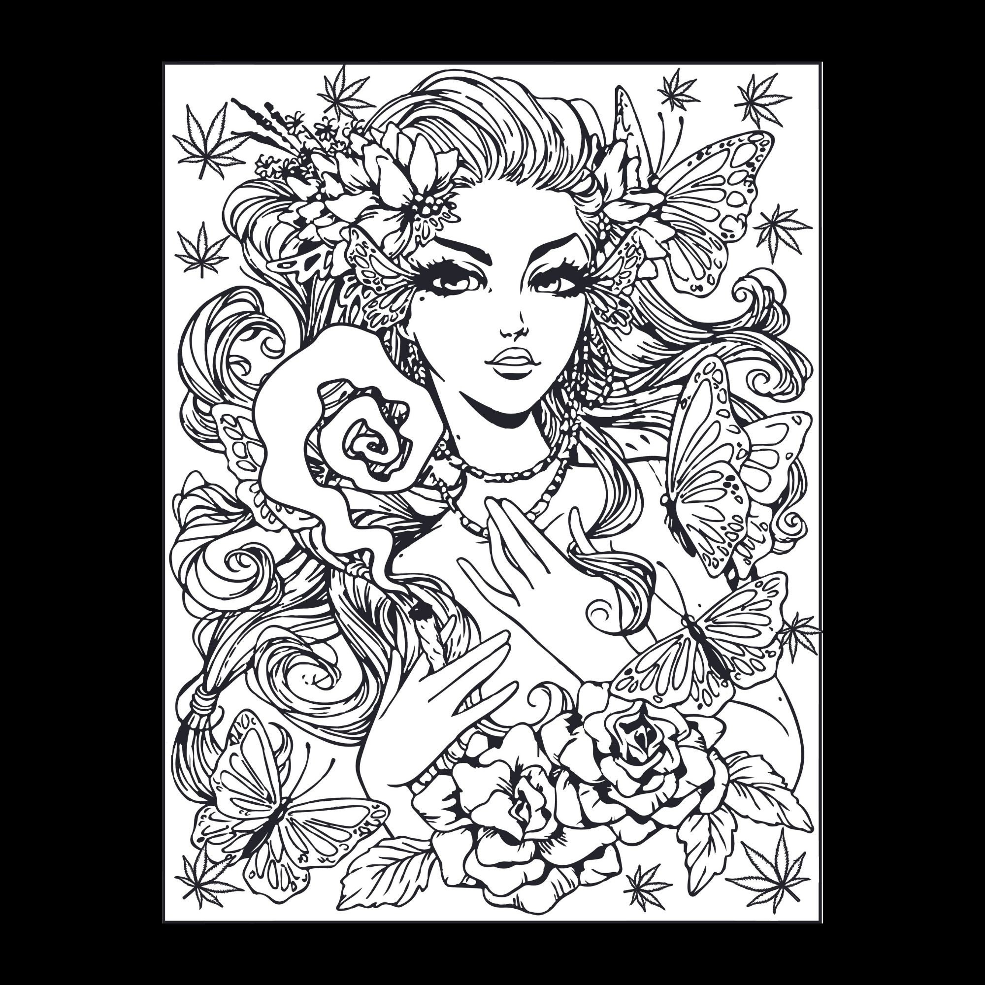 5 Stoner Chick Coloring Pages for Adults - Etsy Australia