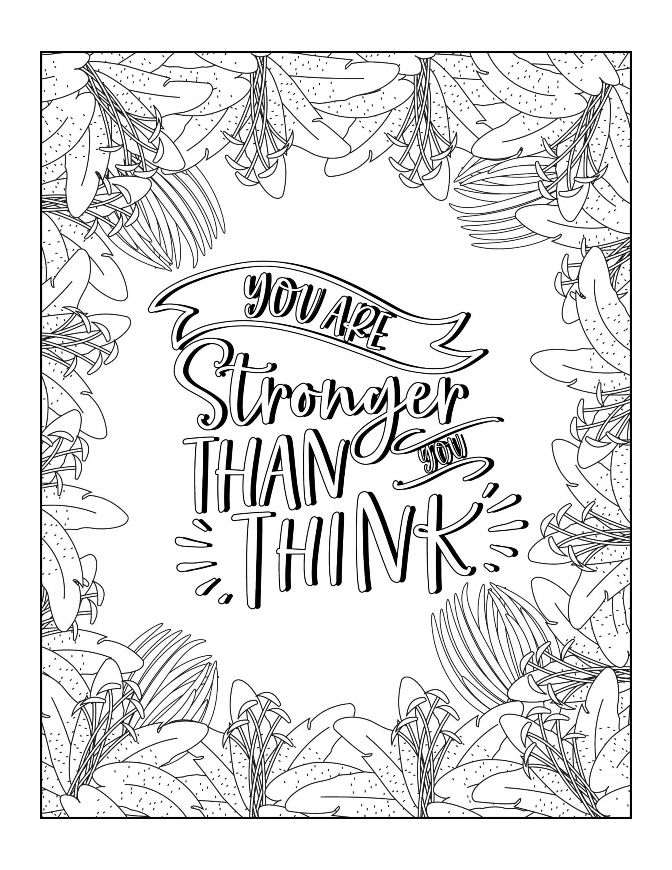 18 Printable Inspirational Quotes for Adults / Digital Coloring Pages ...