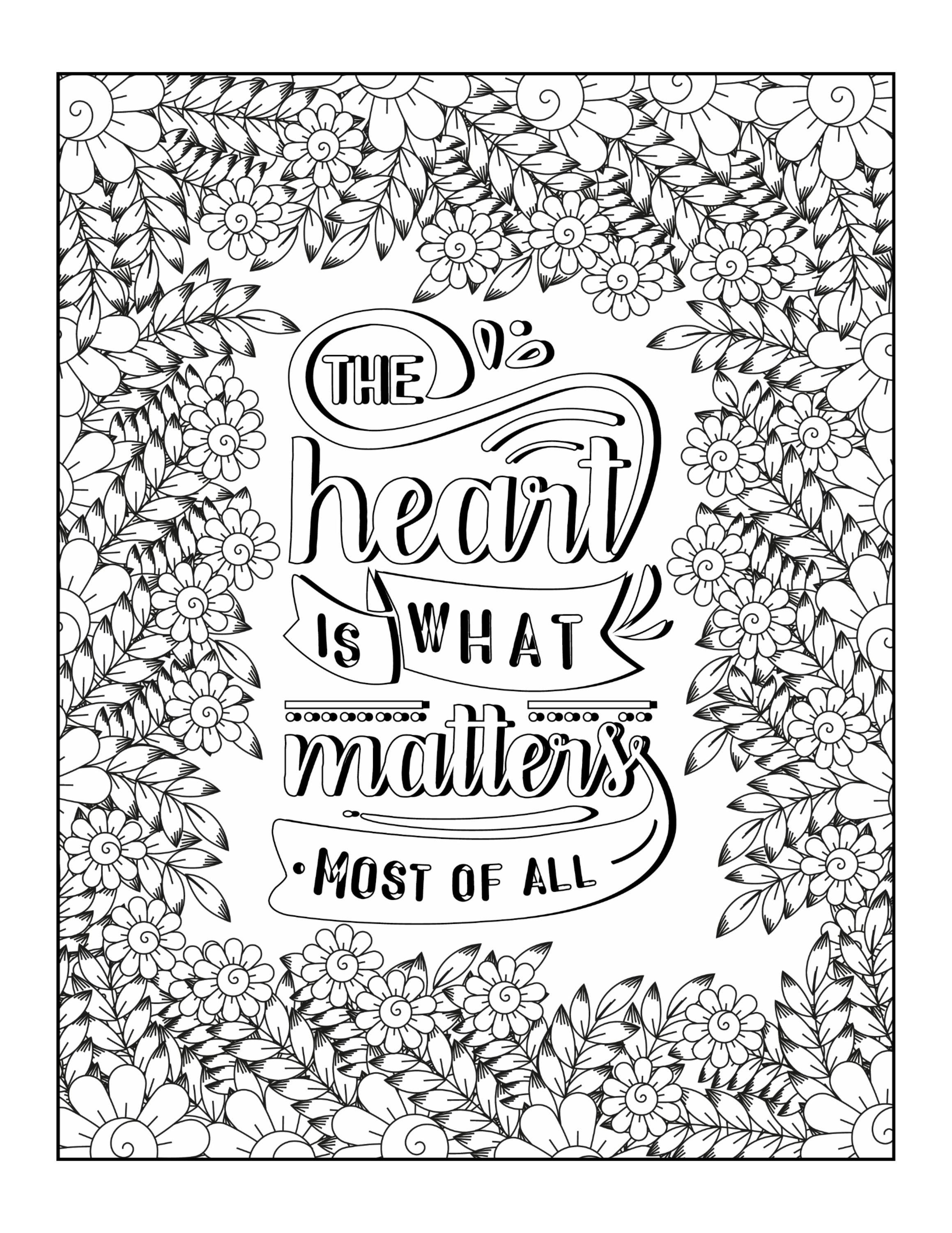 18 Printable Inspirational Quotes for Adults / Digital Coloring Pages ...