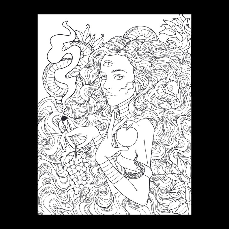 5 Stoner Chick Coloring Pages for Adults - Etsy
