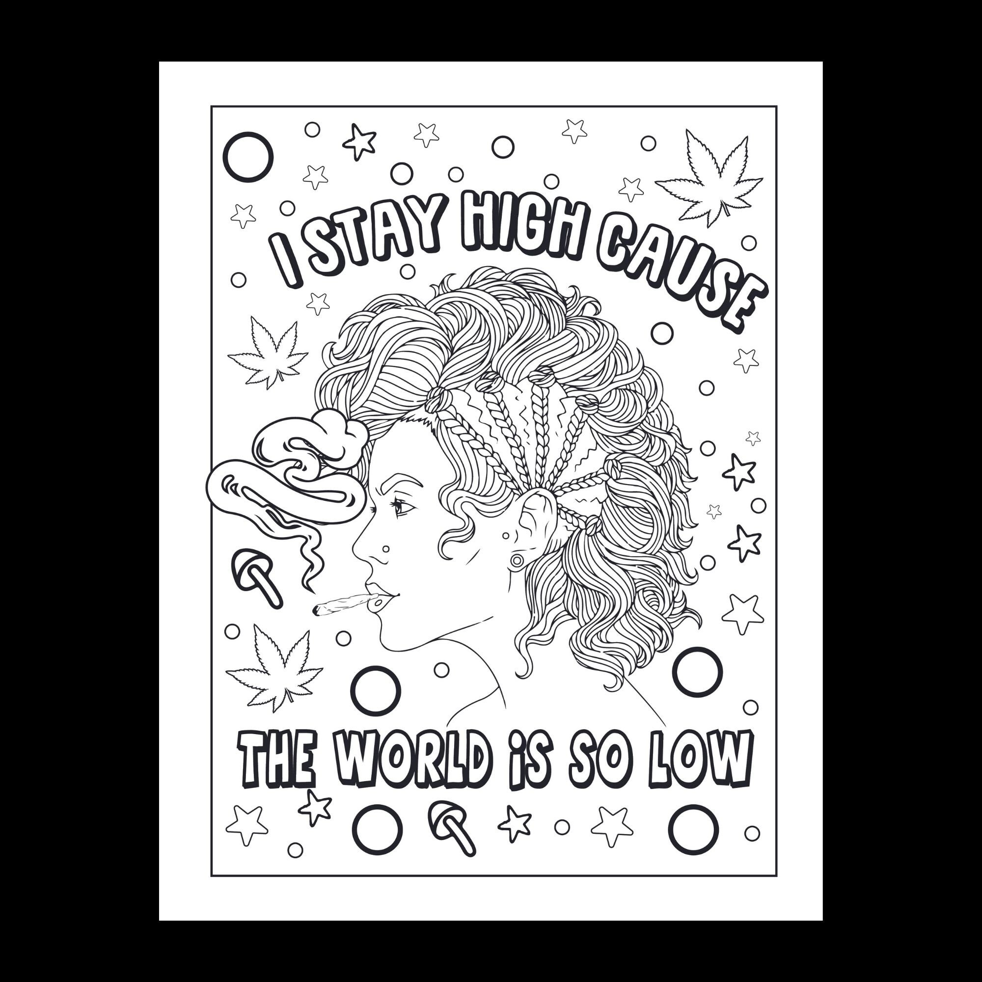 10 Stoner Chick Coloring Pages for Adults - Etsy