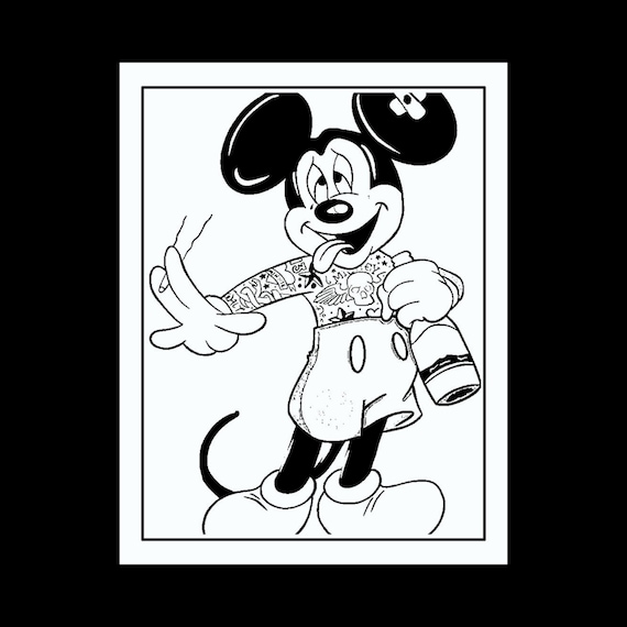 Adult Mickey Mouse Coloring Pages | Etsy