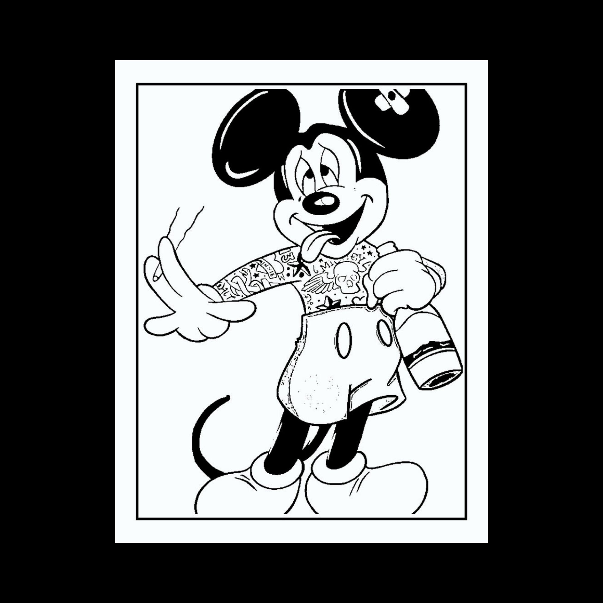 Adult Mickey Mouse Coloring Pages Etsy