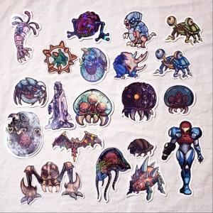 20 Holographic Metroid Stickers